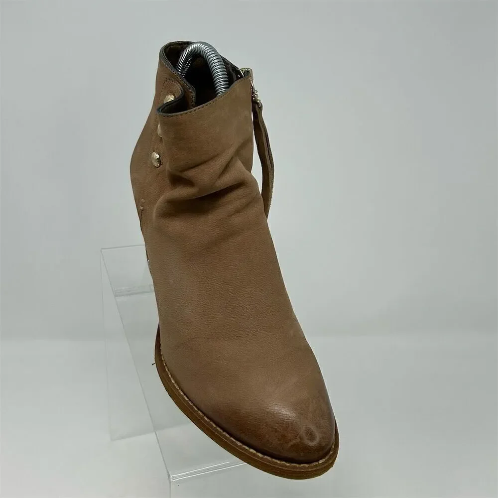 Sam Edelman Mariella Nutmeg Brown Leather Ankle Booties Size 7.5 Casual